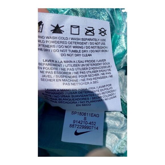 Nike Women's Sportswear Teal Aqua Metallic Half Zip Size Small 914210 Jacket - Picture 9 of 13